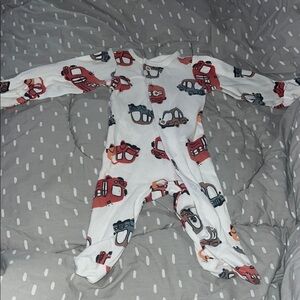 Carter's White and Red Car Print Footie